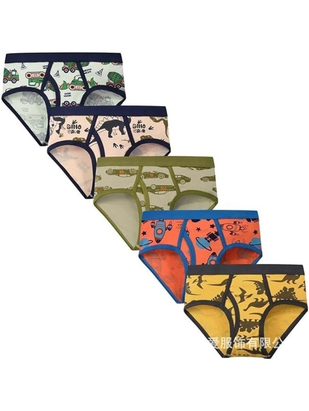 5 Pack Toddler Boys' Soft Cotton Underwear Tag-Free Briefs Fun Prints Size 6-7 Y